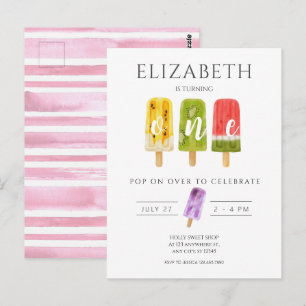1. Geburtstag Popsicle Eis Geburtstagsfeier Postkarte