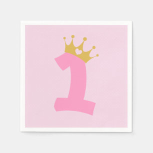 1. Geburtstag Princess Crown Serviette