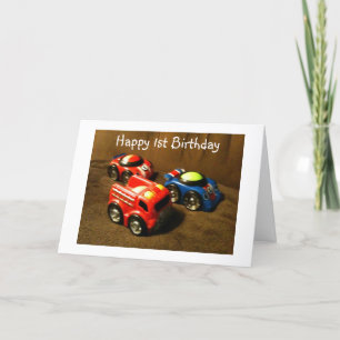 1. GEBURTSTAG - RACING AUTO GREETING KARTE