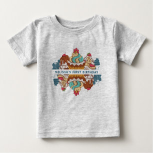 1. Geburtstag Retro Stil Cupcakes Sweet Dessert Baby T-shirt