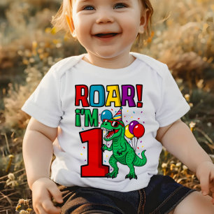 1. Geburtstag Roar Dinosaur Trex Baby T-shirt