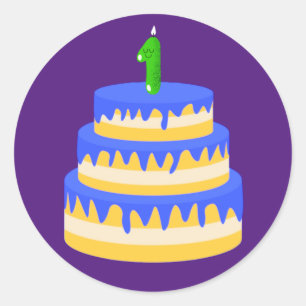 1. Geburtstag Runder Aufkleber