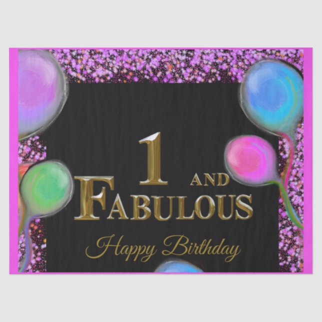 1. Geburtstag  Seidenpapier (Vorderseite)