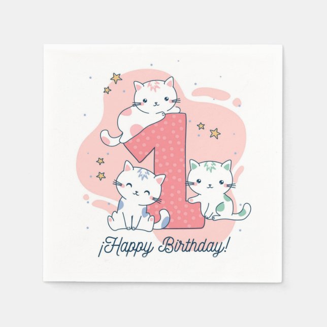1. Geburtstag Serviette (Vorderseite)