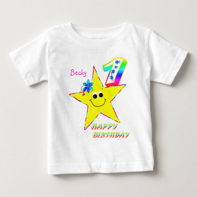 1. Geburtstag Star Baby T-shirt (Vorderseite)