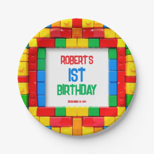 1. Geburtstag Steinbausteine GEBURTSTAG Pappteller