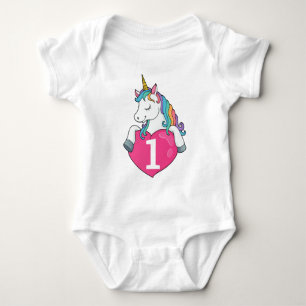 1. Geburtstag Süßes Einhorn Geburtstagsgeschenk fü Baby Strampler