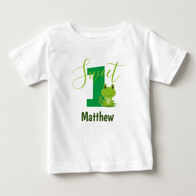 1. Geburtstag Sweet One Frog Baby T-shirt (Vorderseite)