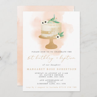 1. Geburtstag & Taufe des Mädchens Einladung