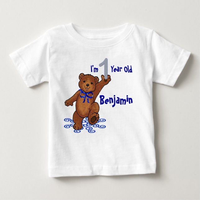 1. Geburtstag Teddy Bear Baby T-shirt (Vorderseite)