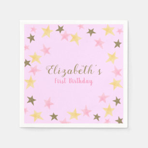 1. Geburtstag Twinkle Little Star Pink Girl Serviette