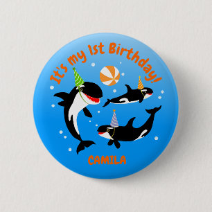 1. Geburtstag unter dem Mädelmädchen Button