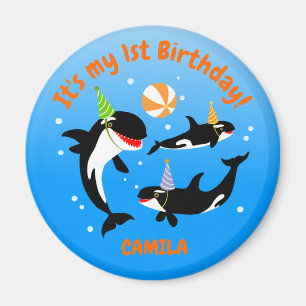 1. Geburtstag unter dem Mädelmädchen Magnet