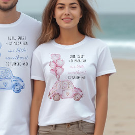 1. Geburtstag Valentine Pink Balloons und Auto T-Shirt