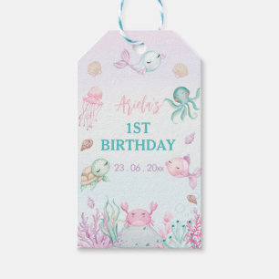1. Geburtstag von Meerestieren Geschenkanhänger