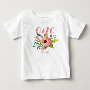 1. Geburtstag Wasserfarben Personalisiert-2 Baby T-shirt
