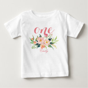 1. Geburtstag Wasserfarben Personalisiert-7 Baby T-shirt