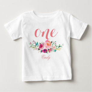 1. Geburtstag Wasserfarben Personalisiert-8 Baby T-shirt