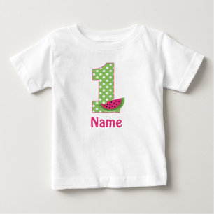 1. Geburtstag Wassermelone Pink Personalisierter T Baby T-shirt