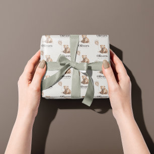 1. Geburtstag Wild One Bär modern elegant Geschenkpapier