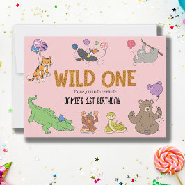1. Geburtstag Wild One Jungle Safari Tiere Einladung