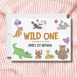 1. Geburtstag Wild One Jungle Safari Tiere Einladung