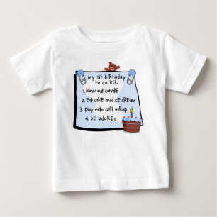 1. Geburtstag zu tun ist blau Baby T-shirt