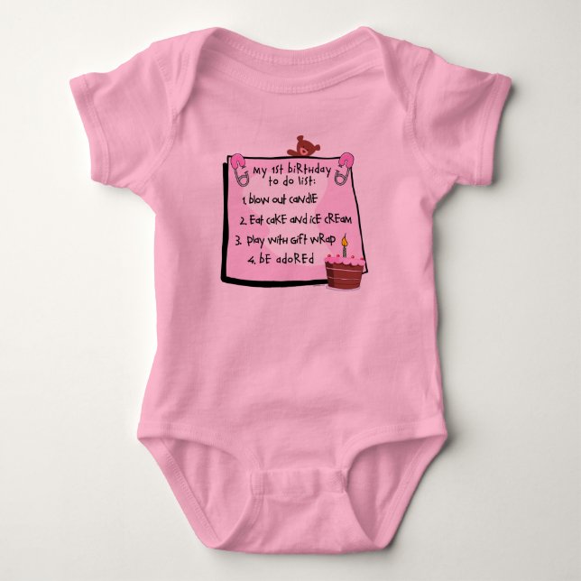 1. Geburtstag zu tun ist rosa Baby Strampler (Vorderseite)