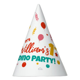 1. Geburtstags-Dino-Party Flach Bunt Partyhütchen