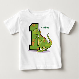 1. Geburtstags-Dinosaurier-Gewohnheit Baby T-shirt