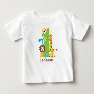 1. Geburtstags-Dschungel-T-Shirt Baby T-shirt