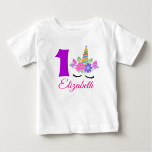 1. Geburtstags-Einhorn-Themen-Baby-T-Shirt Baby T-shirt