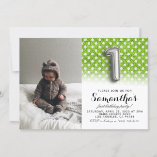 1. Geburtstags-Glitzer-Portrait Einladung