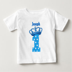 1. Geburtstags-König Crown Stars ein jähriger Baby T-shirt