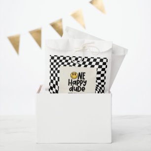 1. Geburtstags-Lächelgesicht retro Schwarzweiß gro Geschenktütchen