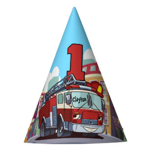 1. Geburtstags-Löschfahrzeug Partyhütchen