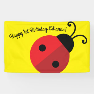 1. Geburtstags-Party Damen-Bug Cute Banner