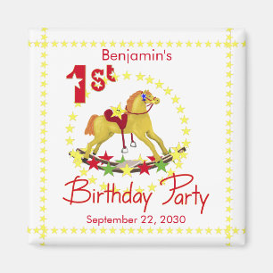 1. Geburtstags-Party-Schwingpferd Magnet