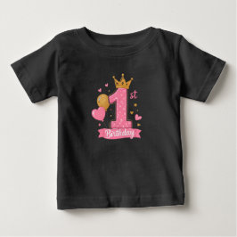 1. Geburtstags-Prinzessinnenkrone T-Shirt für Klei