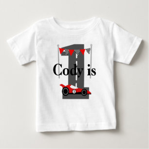 1. Geburtstags-Rennwagen-Gewohnheit Baby T-shirt