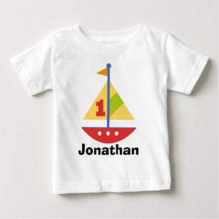 1. Geburtstags-Segelbootpersonalisierter Raglan-T Baby T-shirt