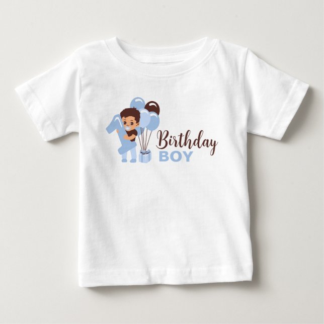 1. Geburtstags-Shirt mit Balloons Baby T-shirt (Vorderseite)