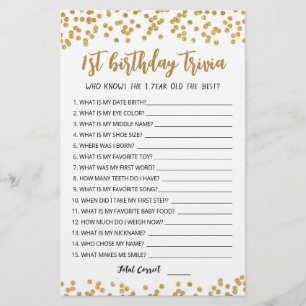 1. Geburtstags-Trivia-Spiel