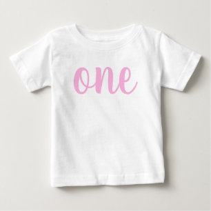 1. Geburtstagsbaby pink ein kurzes Mädchen Baby T-shirt
