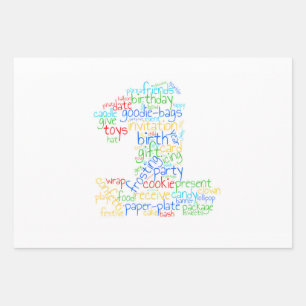 1. Geburtstagsblatt Geschenkpapier Set