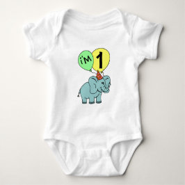 1. Geburtstagselephant Baby Strampler
