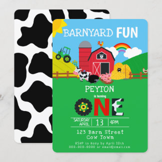 1. Geburtstagsfarm Animes Barnyard Spaß Kinder Nie Einladung