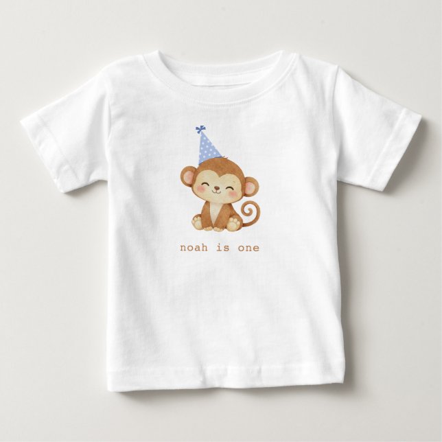 1. Geburtstagsfeier Affe  Baby T-shirt (Vorderseite)