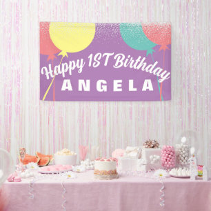 1. Geburtstagsfeier Ballon Bunt Banner