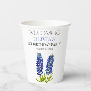 1. Geburtstagsfeier Bluebonnets Baby Mädchen Pappbecher